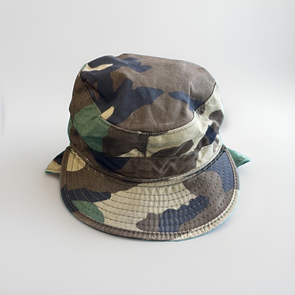 US Army Cap Hat Woodland Camo Size 7 1/4 Class 1 Ear Flaps Military Issue